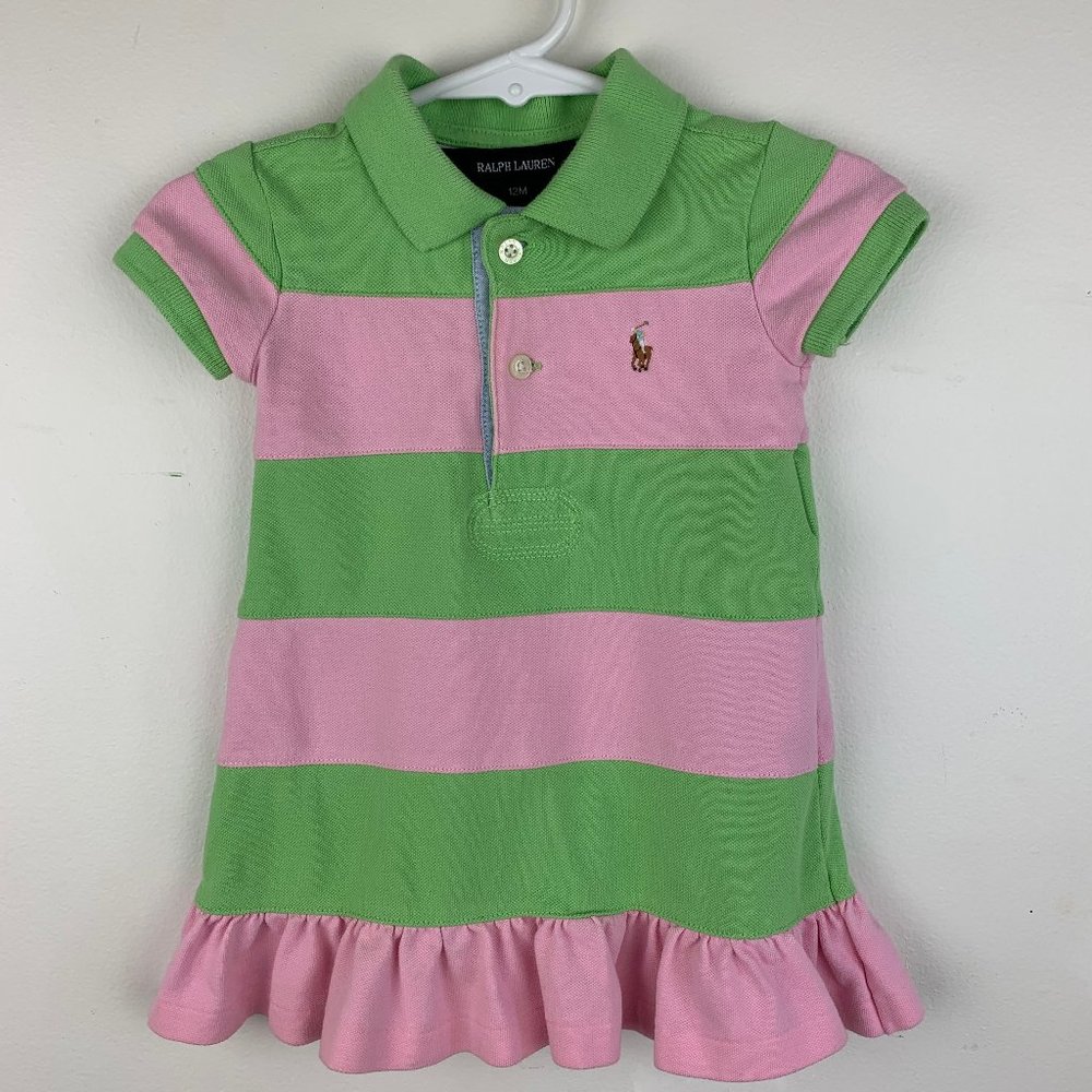 Ralph Lauren Pink & Green Toddler Dress - Sz 12mth